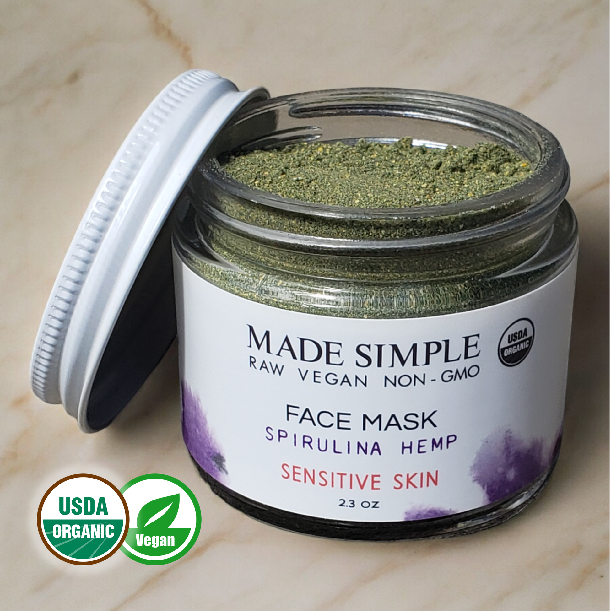 Spirulina Hemp Face Mask - Certified Organic, Vegan & Cruelty-free-4