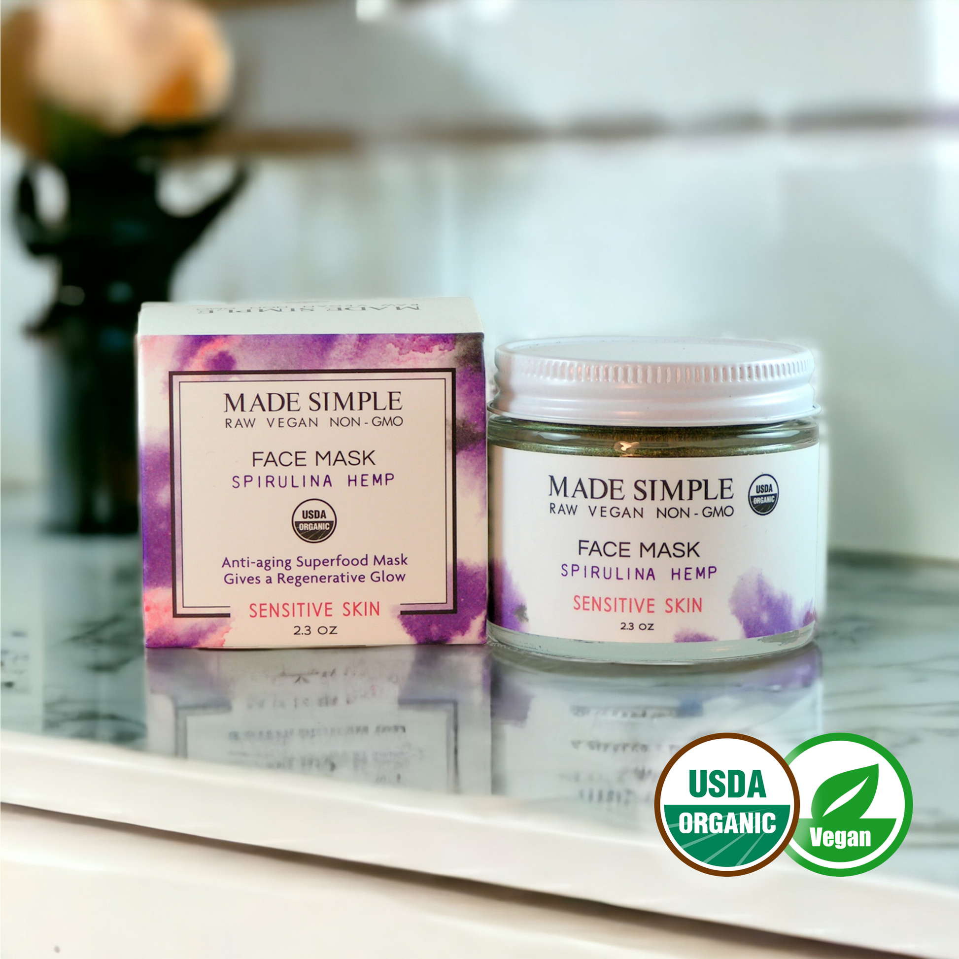 Spirulina Hemp Face Mask - Certified Organic, Vegan & Cruelty-free-1